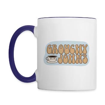 Hand-drawn GJ Logo - Contrast Coffee Mug - white/cobalt blue - Left