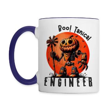 Quirky-Halloween-Art-for-Tech-Engineers - Contrast Coffee Mug - white/cobalt blue - Left
