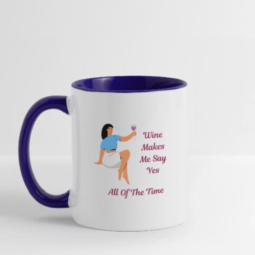 Le vin oui tout le temps - Tasse bicolore
