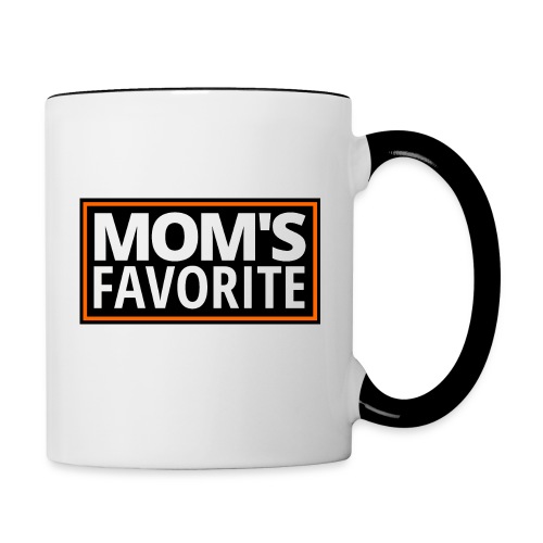 MOM'S FAVORITE (Black & Orange Logo) - Contrast Coffee Mug