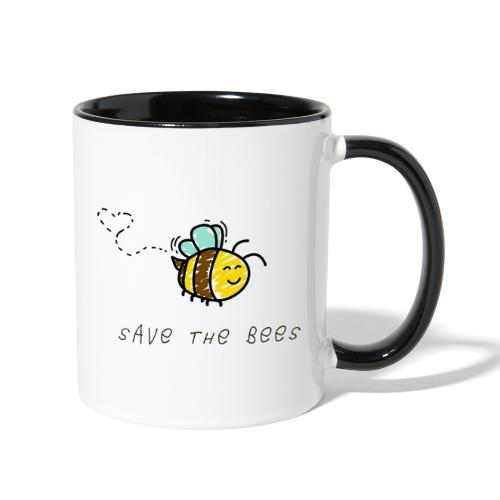 Save The Bees - Hand Sketch - Contrast Coffee Mug