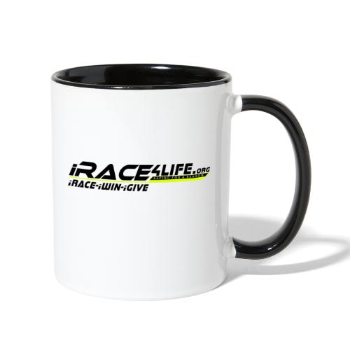 iRace4Life.org Logo with iRace-iWin-iGive! - Contrast Coffee Mug
