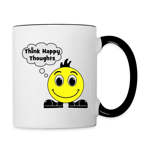 Think Happy Thoughts (Double Sided) - Contrast Coffee Mug