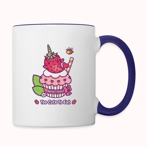 Too Cute To Eat - Strawberry Narwhal Cupcake - Contrast Coffee Mug