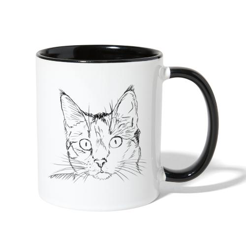 Cat Head | Black - Contrast Coffee Mug