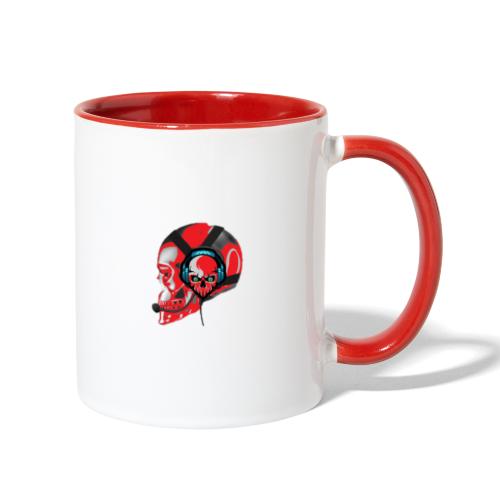 red head gaming logo no background transparent - Contrast Coffee Mug