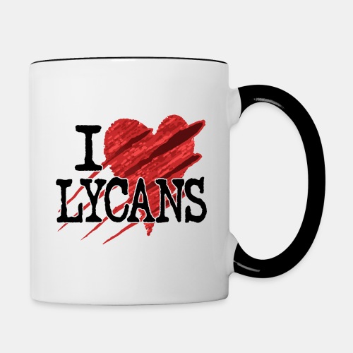 I Heart Lycans Werewolf Love Slogan - Contrast Coffee Mug