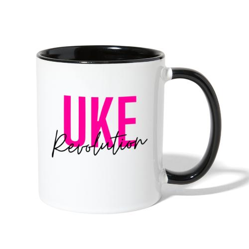 Front Only Pink Uke Revolution Name Logo - Contrast Coffee Mug