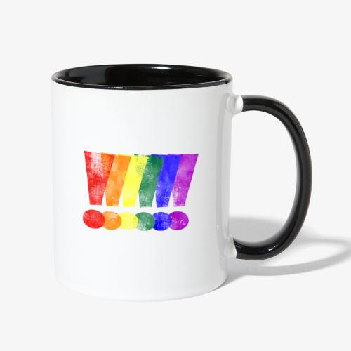 Distressed LGBT Gay Pride Exclamation Points - Contrast Coffee Mug
