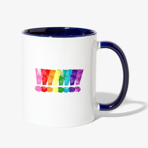 Distressed Gilbert Baker LGBT Pride Exclamation - Contrast Coffee Mug