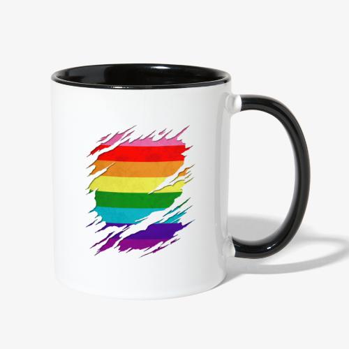 Original Gilbert Baker LGBT Gay Pride Flag Ripped - Contrast Coffee Mug