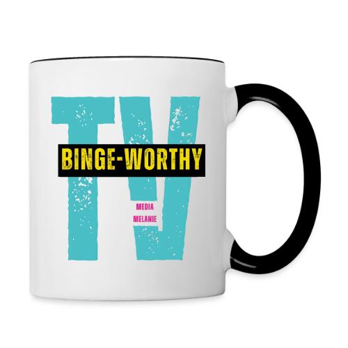 Binge-worthy | Media Melanie TV - Contrast Coffee Mug