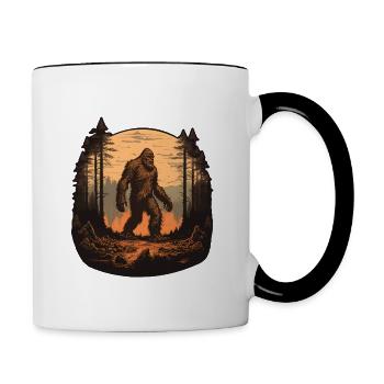 Bigfoot Chillin' - Contrast Coffee Mug - white/black - Right