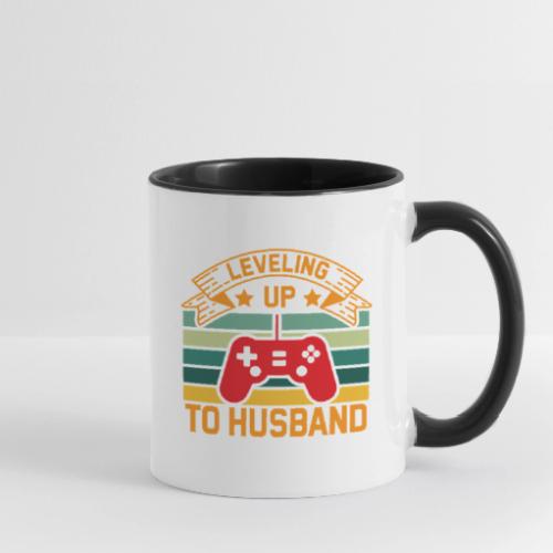 Leveling Up To Husband - Contrast Coffee Mug