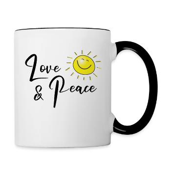 Love and Peace - Contrast Coffee Mug - white/black - Right