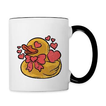 RUBBER DUCKY IN LOVE - Contrast Coffee Mug - white/black - Right