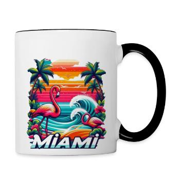 Miami beach - Contrast Coffee Mug - white/black - Right
