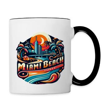 Miami beach - Contrast Coffee Mug - white/black - Right
