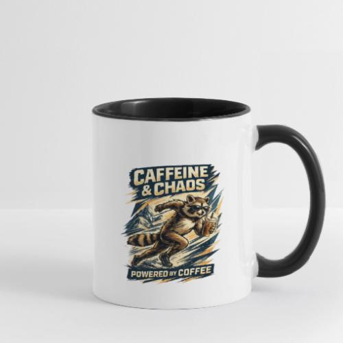 Funny Caffeine Chaos Raccoon Coffee Lover Morning - Contrast Coffee Mug