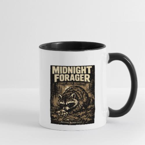 Midnight Forager Raccoon Mushroom Hunter - Contrast Coffee Mug