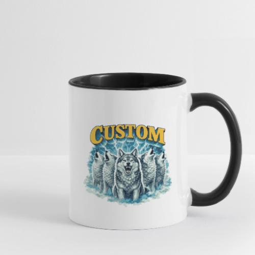 Custom Wolf Pack Howling Moon Vintage Wilderness - Contrast Coffee Mug