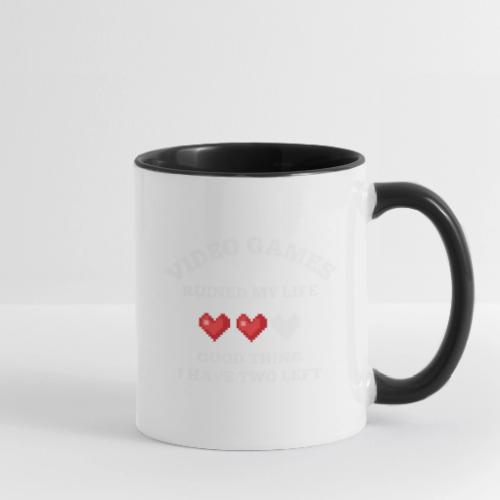 Video Games Ruined My Life (2 Hearts Left) - Contrast Coffee Mug