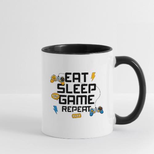 Eat Sleep Game Repeat! - Contrast Coffee Mug
