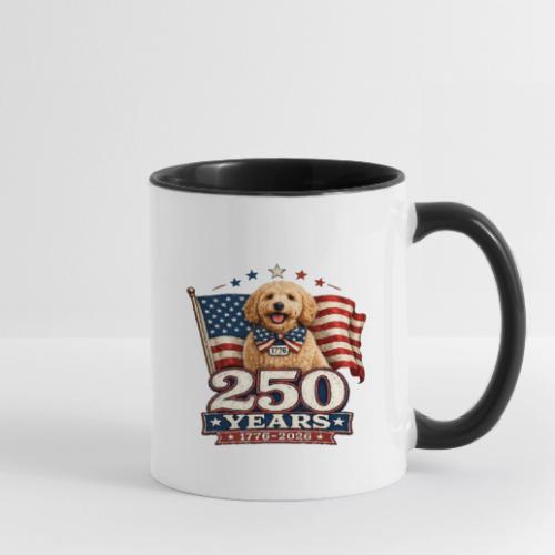 America 250 Dog Mom Goldendoodle - Contrast Coffee Mug