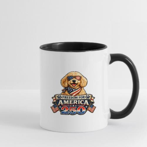 Freedom For America 250 Patriotic Goldendoodle - Contrast Coffee Mug