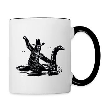 Hilarious Loch Ness Monster - Contrast Coffee Mug - white/black - Right