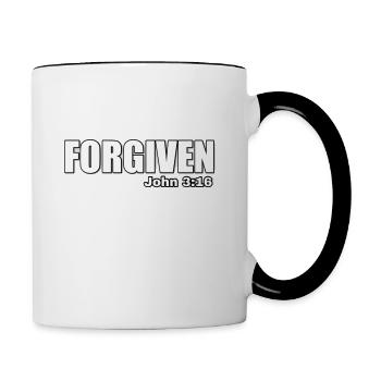 Forgiven - John 3:16 -white - Contrast Coffee Mug - white/black - Right