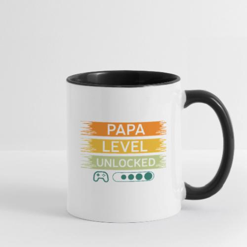Papa Level Unlocked! - Contrast Coffee Mug