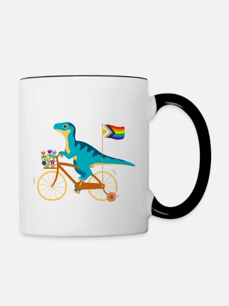 velociraptor - Contrast Coffee Mug - white/black