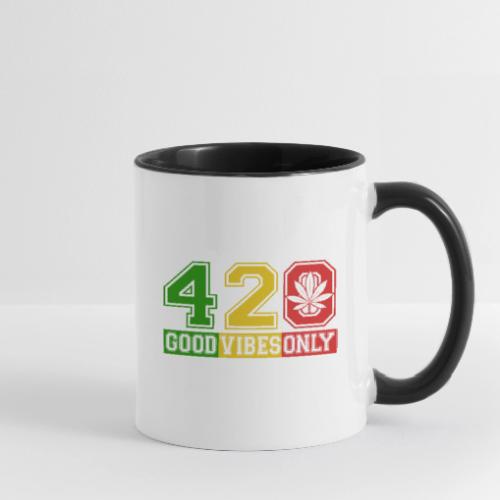 Witty 420 GoodVibes Herb Weed Marijuana Design - Contrast Coffee Mug
