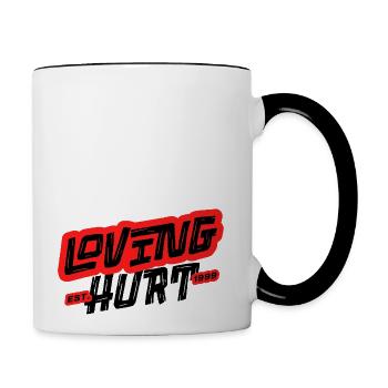 Love Hurts - Anti Valentine's Day Divorce Breakup - Contrast Coffee Mug - white/black - Right