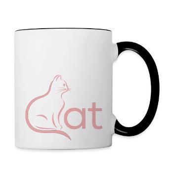 Cute cat - Contrast Coffee Mug - white/black - Right
