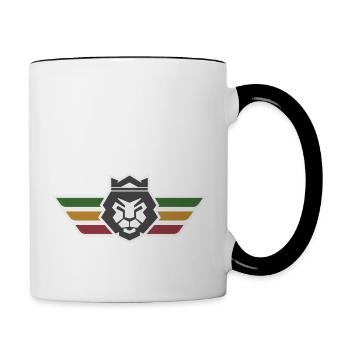 Rasta University Logo Lion Reggae - Contrast Coffee Mug - white/black - Right