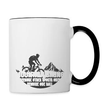 Mountain Bike Gifts Require One Ball MTB Biking - Contrast Coffee Mug - white/black - Right