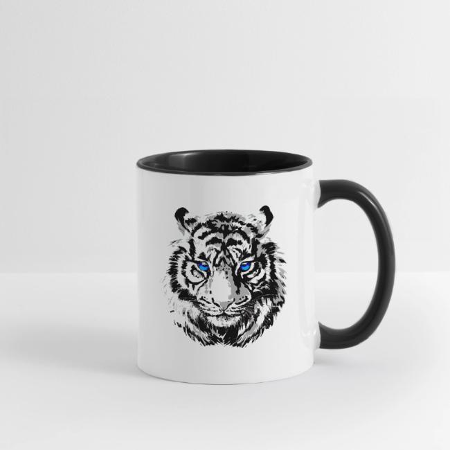 White Tiger Head Portrait - Wildlife Big Cats