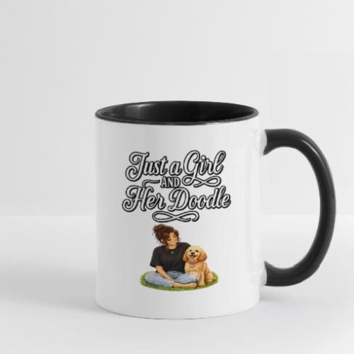 Just a Girl and Her Doodle | Dog Mom Design - Contrast Coffee Mug