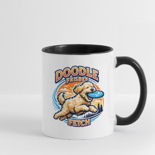 Doodle Frisbee Fetch | Goldendoodle Dog Lover - Contrast Coffee Mug