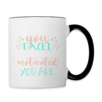the more you excel the more motivated you are - Contrast Coffee Mug - white/black - Right