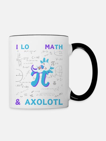 I Love Math And Axolotl For Math Enthusiasts. - Contrast Coffee Mug - white/black