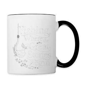 Humorous Fishing Stories Design Premium - Contrast Coffee Mug - white/black - Right