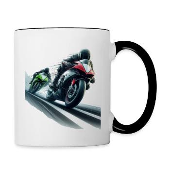 Motorcycles Born to Ride High Speed Freedom Tires - Contrast Coffee Mug - white/black - Right