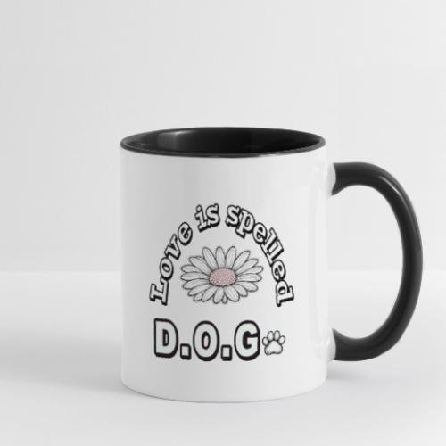 Love is Spelled D.O.G. | Cute Dog Lover Design - Contrast Coffee Mug