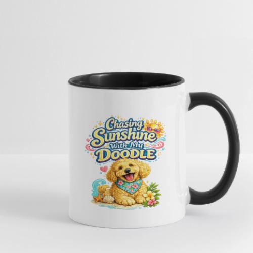 Chasing Sunshine With My Doodle - Contrast Coffee Mug