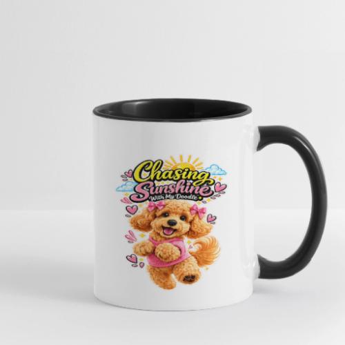 Chasing Sunshine With My Doodle - Contrast Coffee Mug