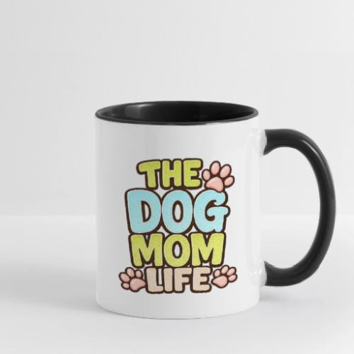 The Dog Mom Life Retro Vintage Dog Lover - Contrast Coffee Mug