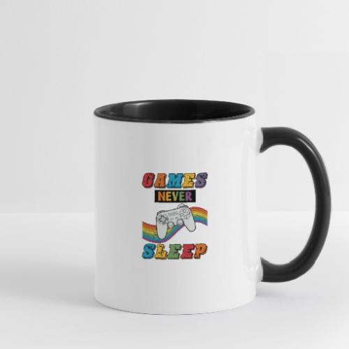 Games Never Sleep Rainbow - Contrast Coffee Mug